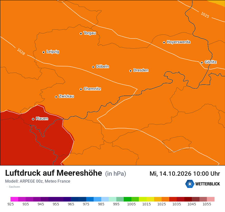 Modellkarte ARPEGE – pmsl – sn