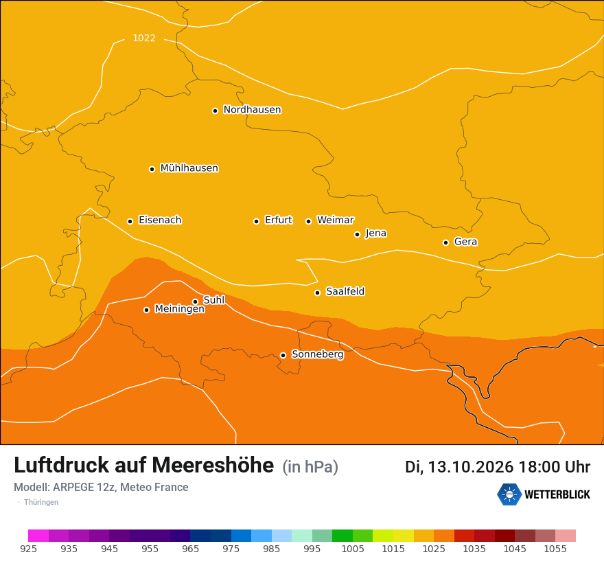 Modellkarte ARPEGE – pmsl – th