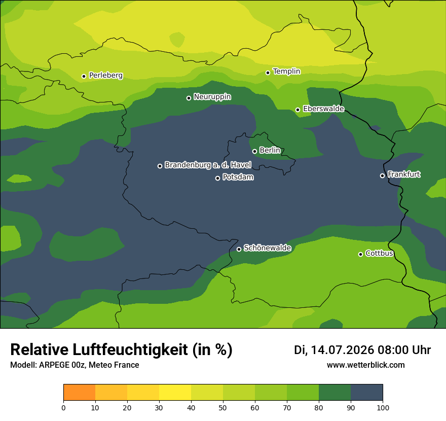 Modellkarte ARPEGE – relhum – bb