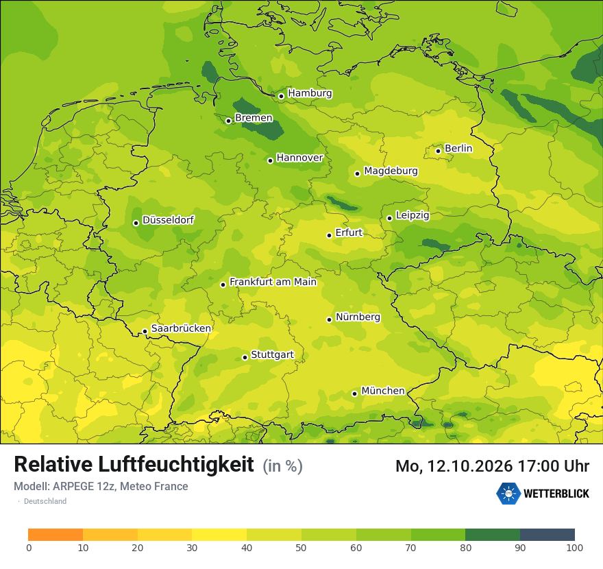 Modellkarte ARPEGE – relhum – deutschland