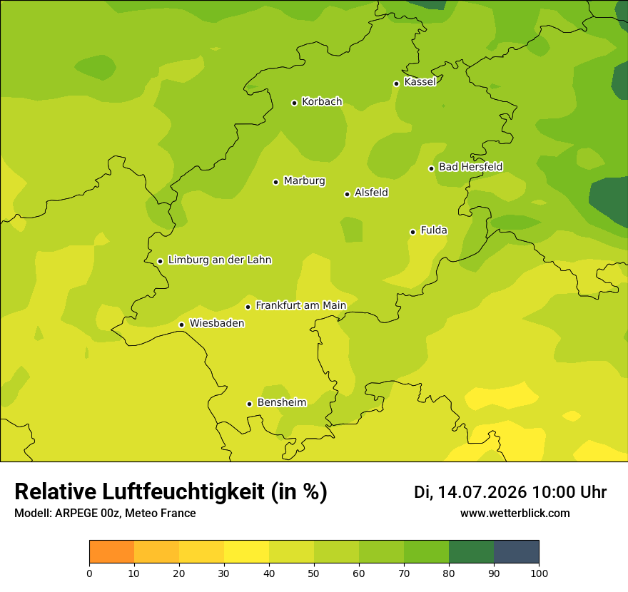 Modellkarte ARPEGE – relhum – he