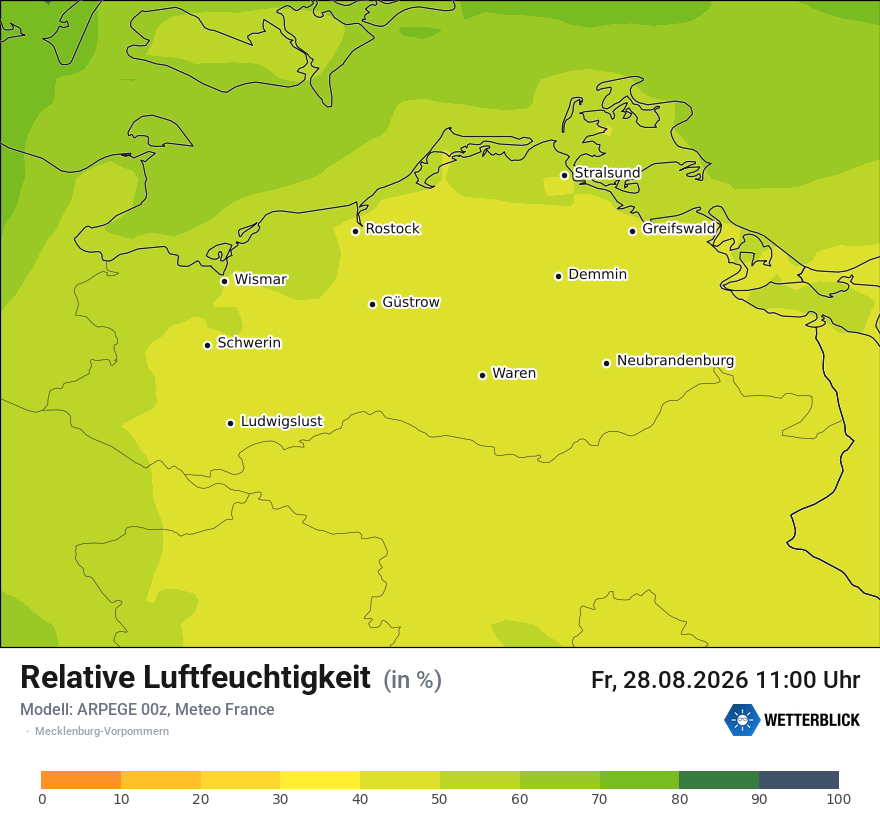 Modellkarte ARPEGE – relhum – mv