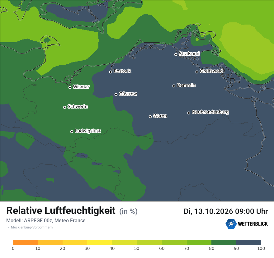 Modellkarte ARPEGE – relhum – mv