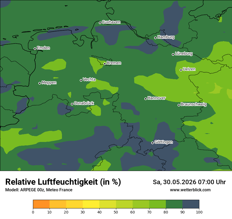 Modellkarte ARPEGE – relhum – ni