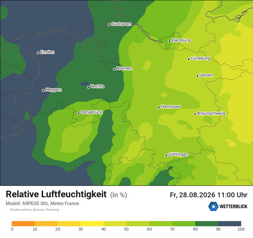 Modellkarte ARPEGE – relhum – ni