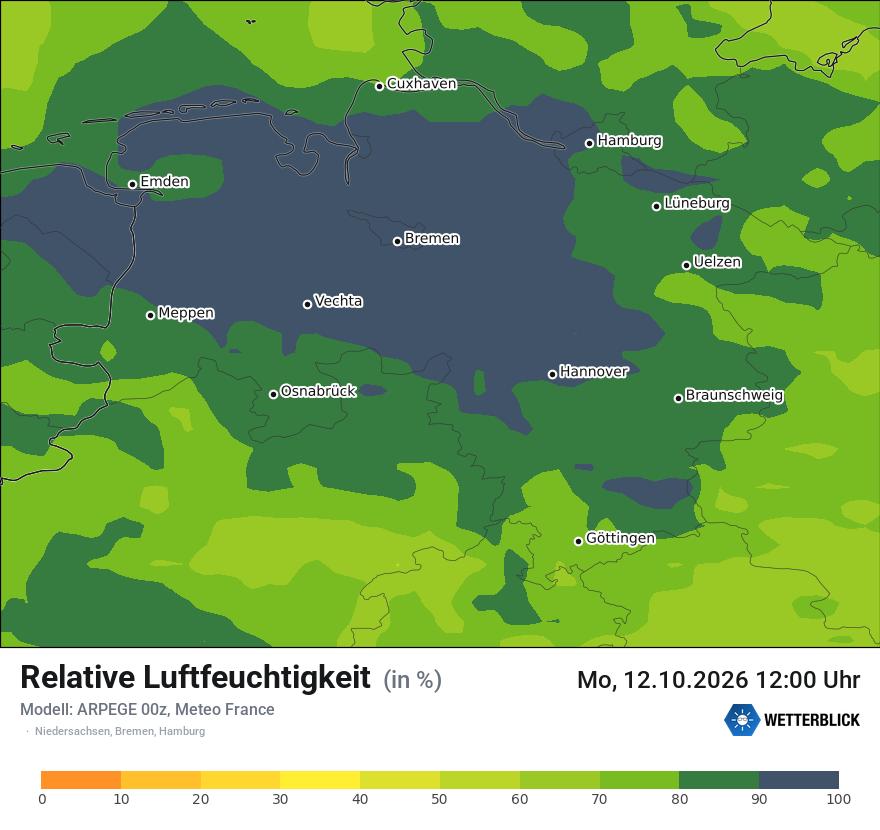 Modellkarte ARPEGE – relhum – ni