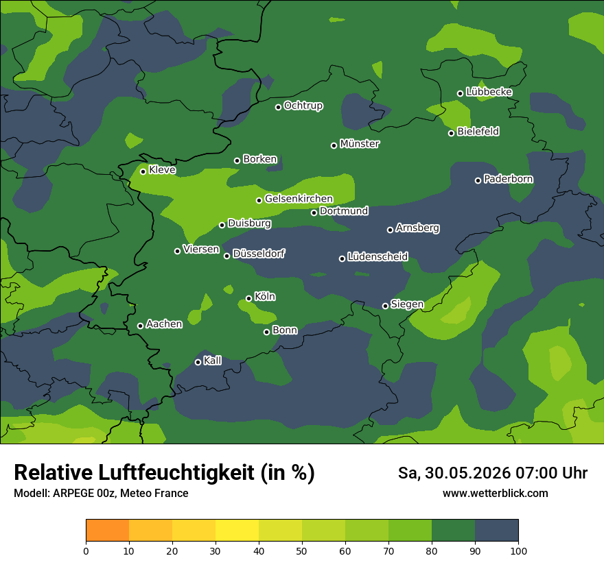 Modellkarte ARPEGE – relhum – nrw