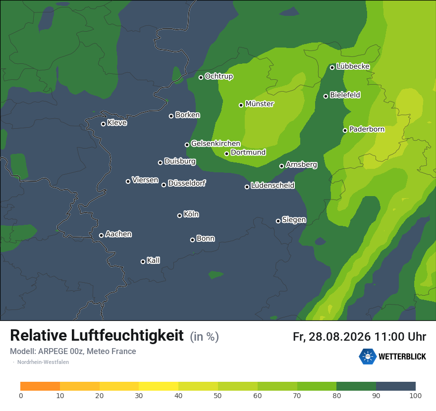 Modellkarte ARPEGE – relhum – nrw