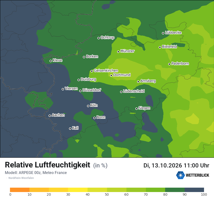 Modellkarte ARPEGE – relhum – nrw