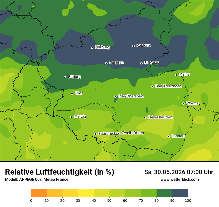 Modellkarte ARPEGE – relhum – rp