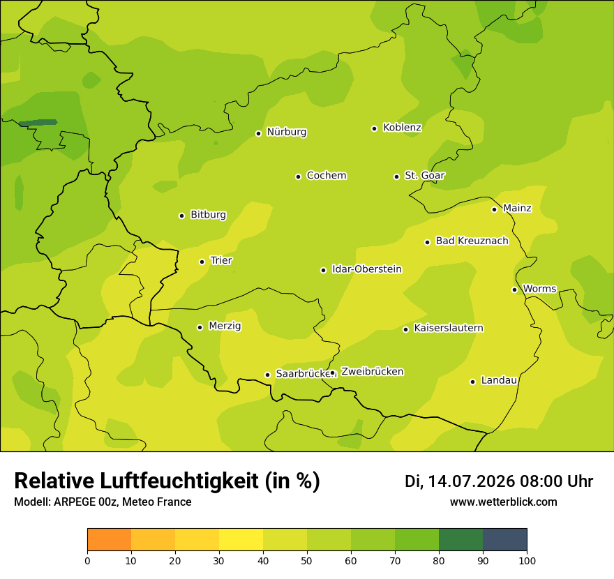 Modellkarte ARPEGE – relhum – rp