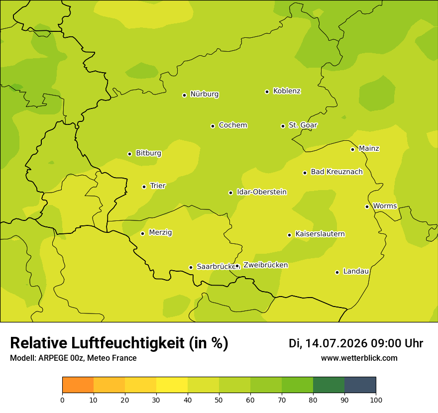 Modellkarte ARPEGE – relhum – rp