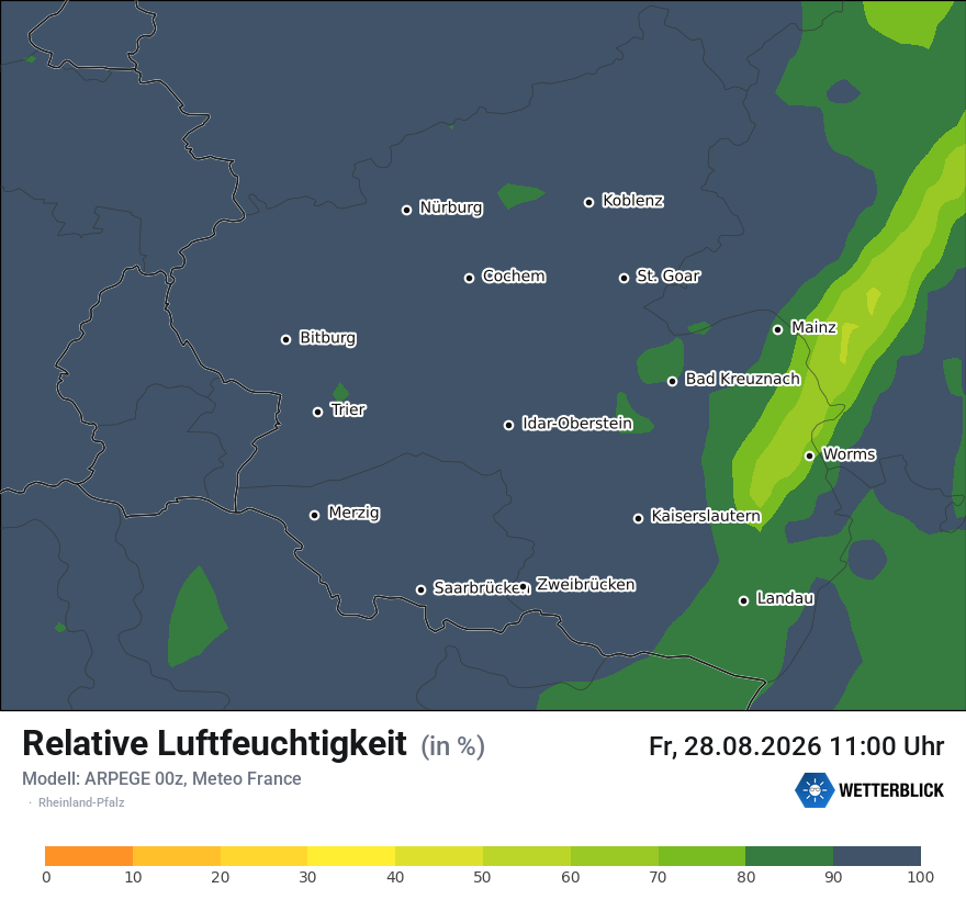 Modellkarte ARPEGE – relhum – rp