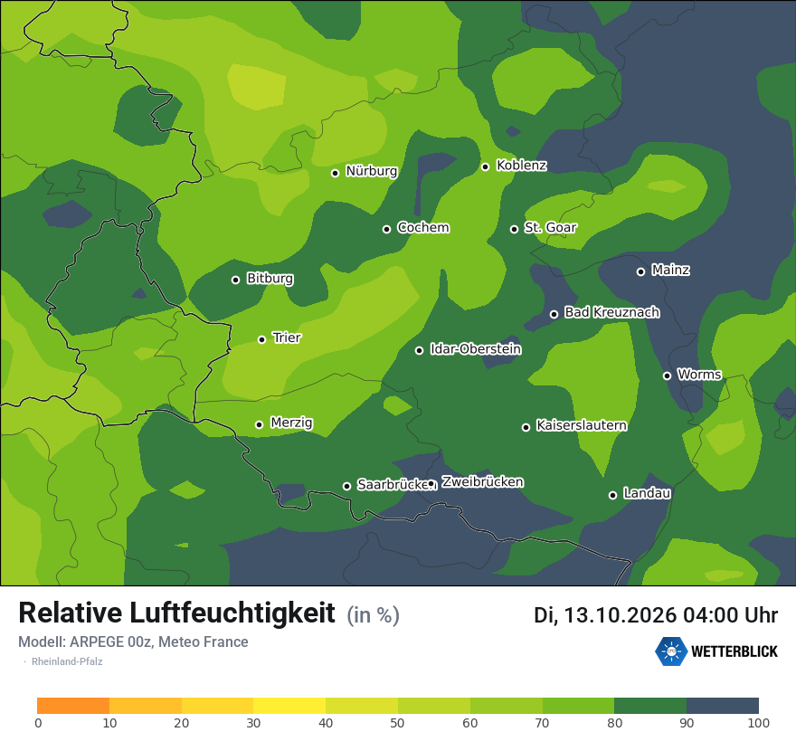 Modellkarte ARPEGE – relhum – rp