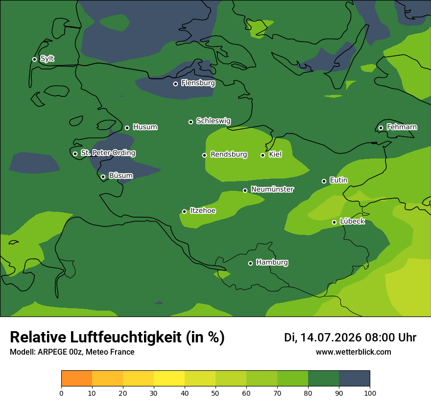 Modellkarte ARPEGE – relhum – sh