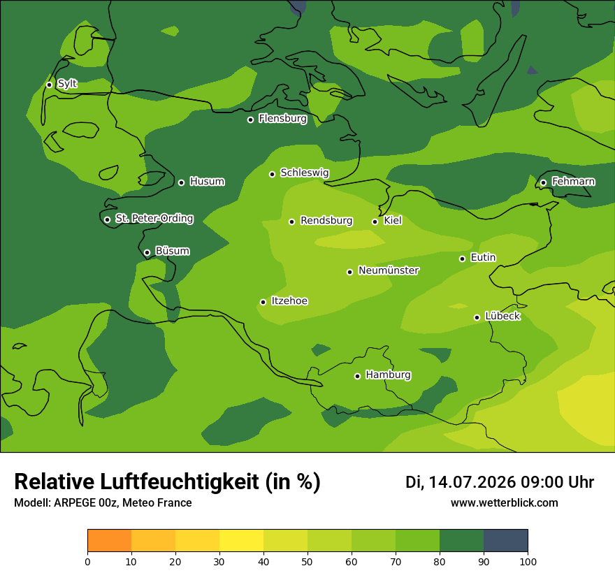 Modellkarte ARPEGE – relhum – sh