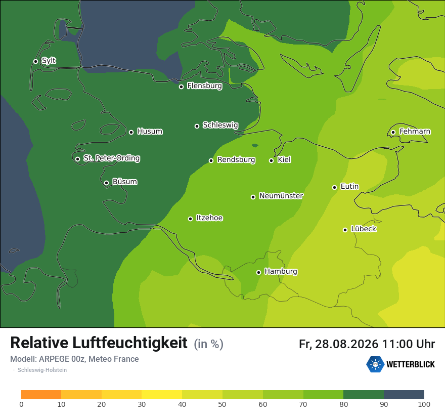 Modellkarte ARPEGE – relhum – sh