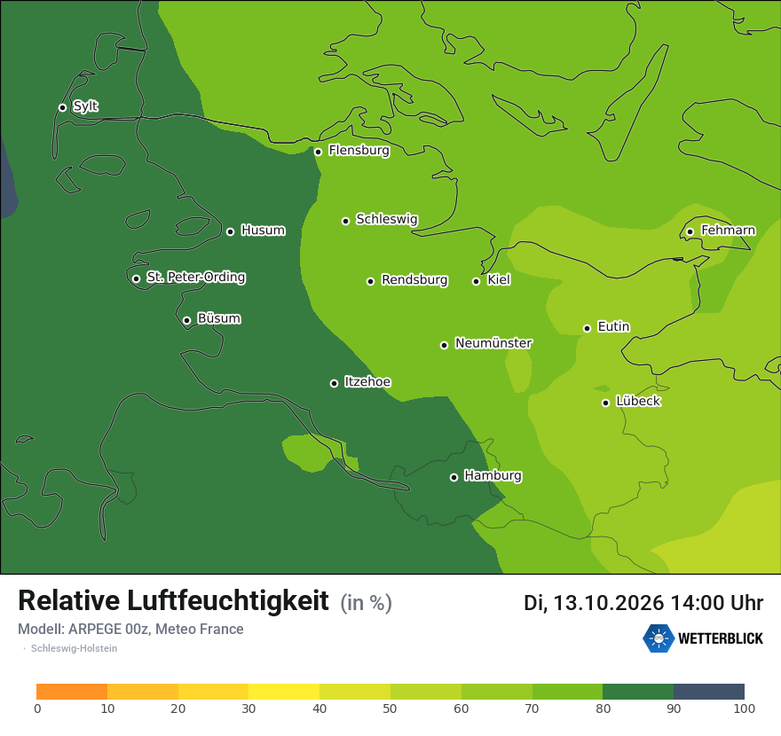 Modellkarte ARPEGE – relhum – sh