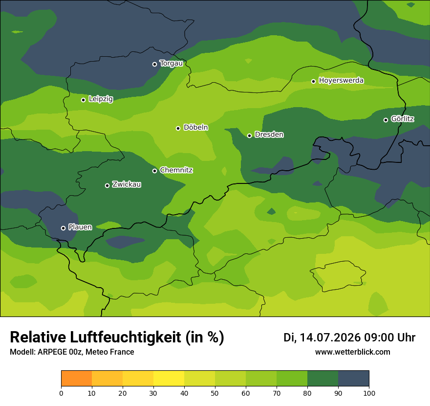 Modellkarte ARPEGE – relhum – sn