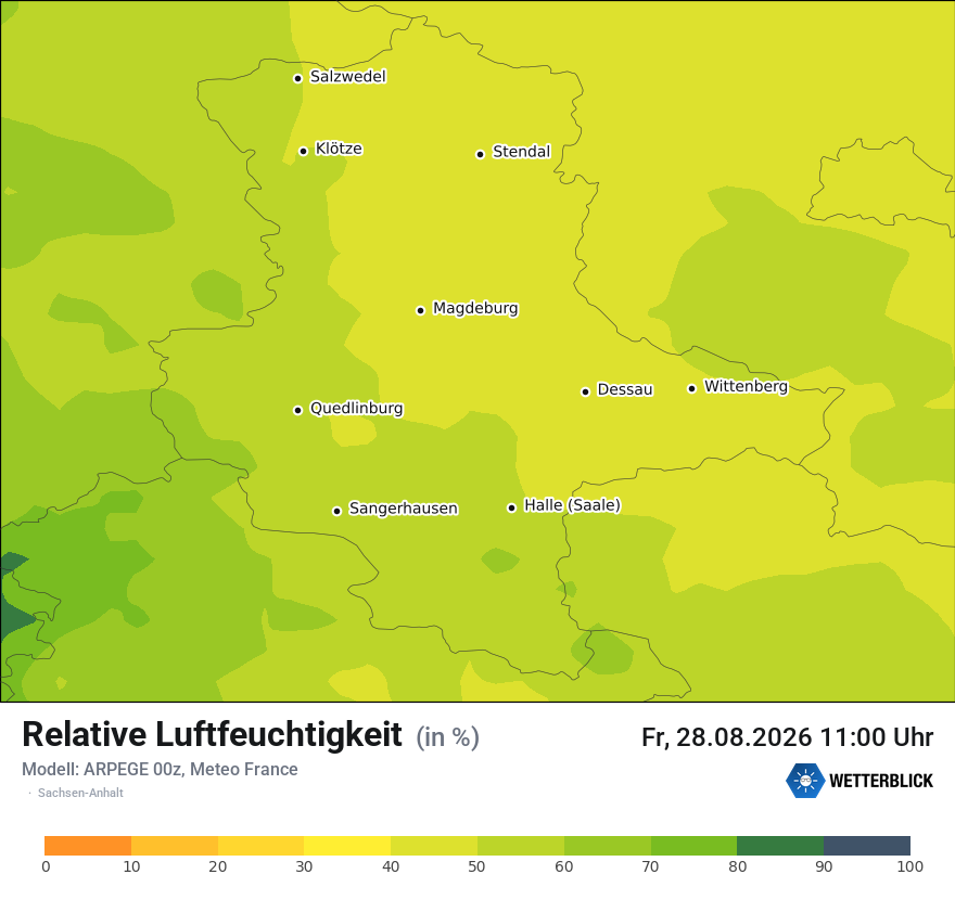 Modellkarte ARPEGE – relhum – st