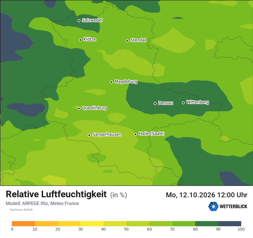 Modellkarte ARPEGE – relhum – st