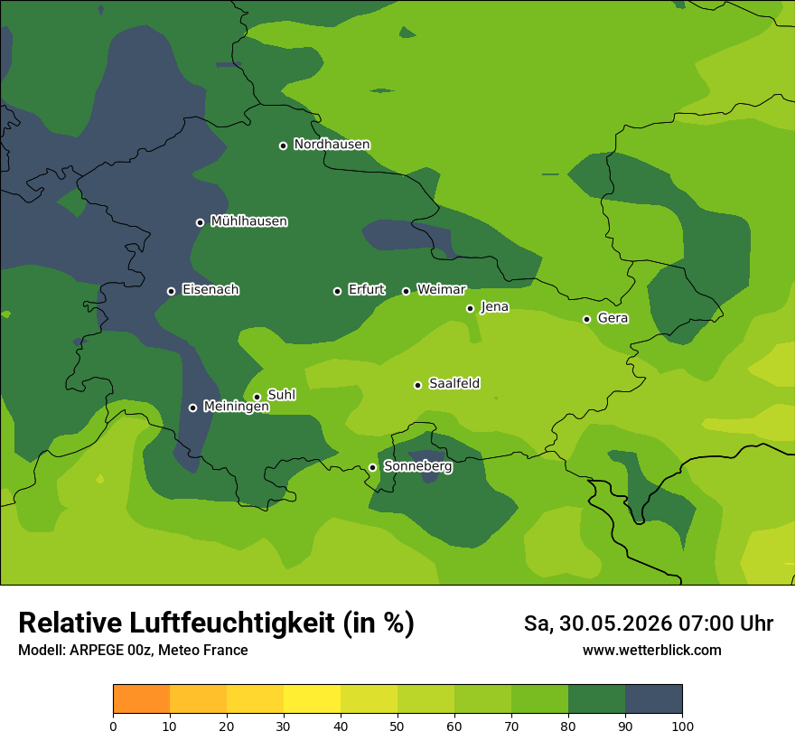 Modellkarte ARPEGE – relhum – th
