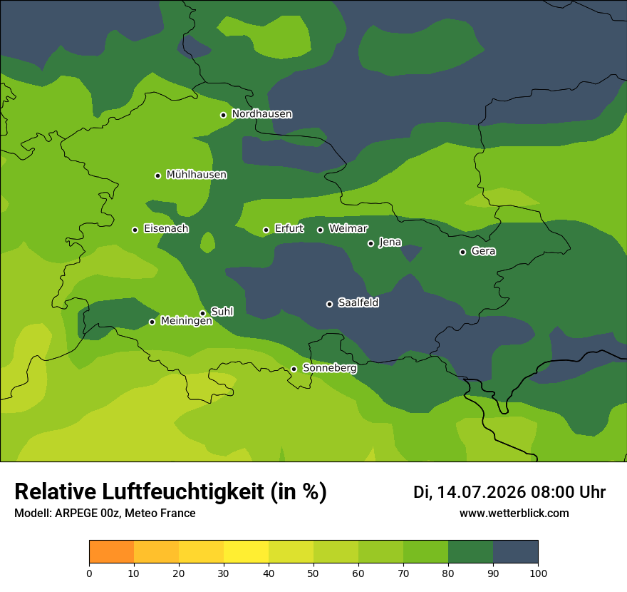 Modellkarte ARPEGE – relhum – th