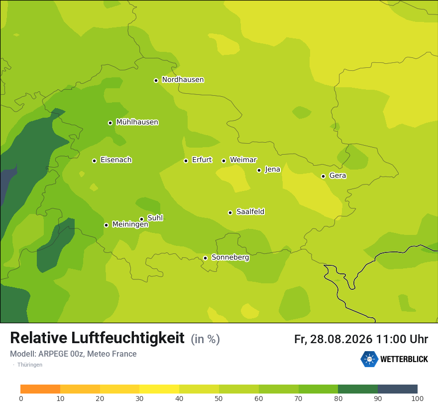 Modellkarte ARPEGE – relhum – th
