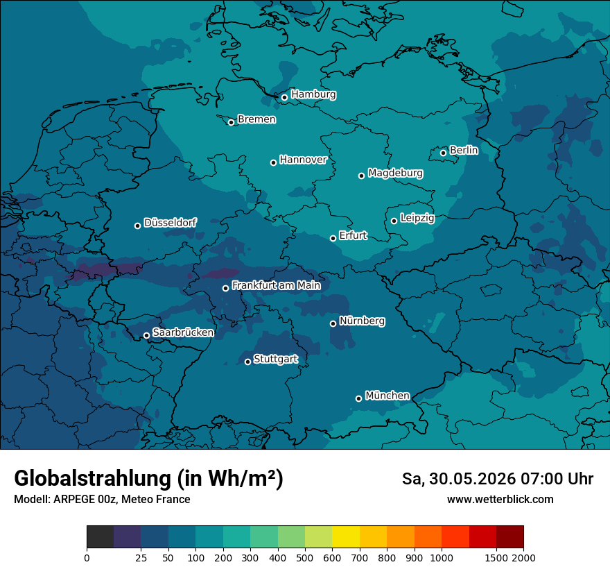 Modellkarte ARPEGE – ssrd – deutschland