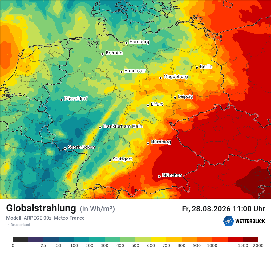 Modellkarte ARPEGE – ssrd – deutschland