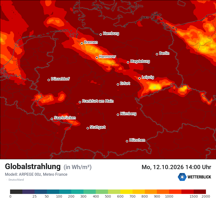 Modellkarte ARPEGE – ssrd – deutschland