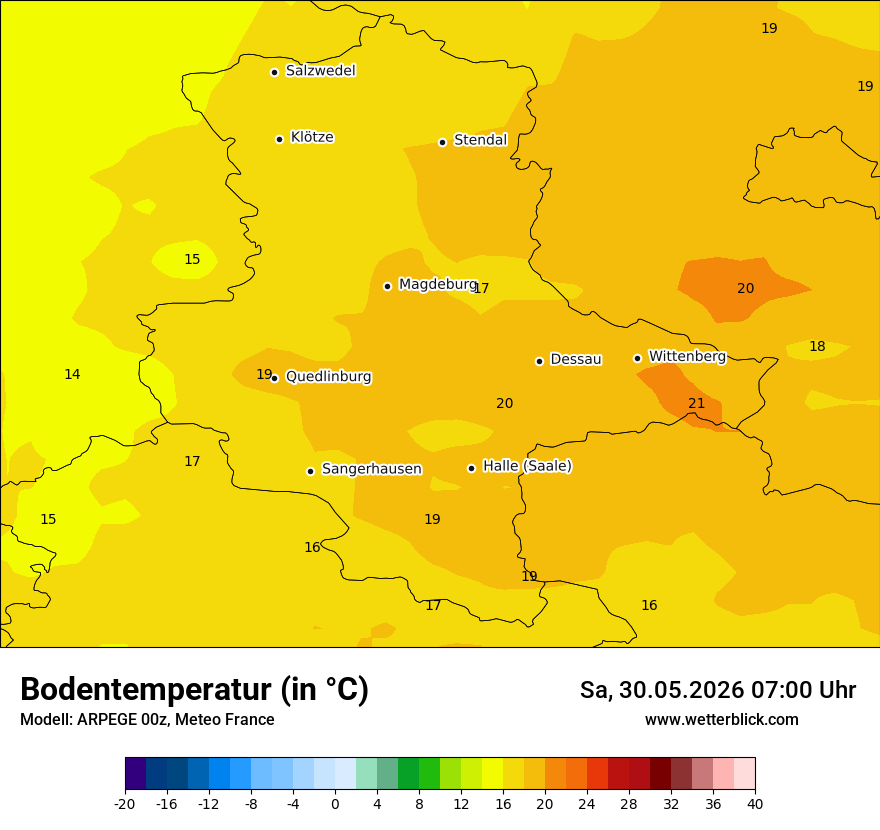 Modellkarte ARPEGE – t_g – st