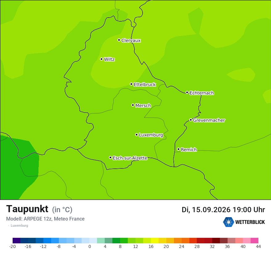 Modellkarte ARPEGE – td – luxemburg