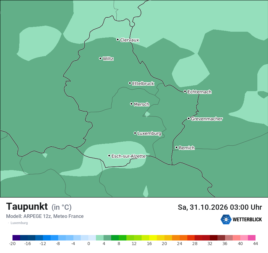Modellkarte ARPEGE – td – luxemburg