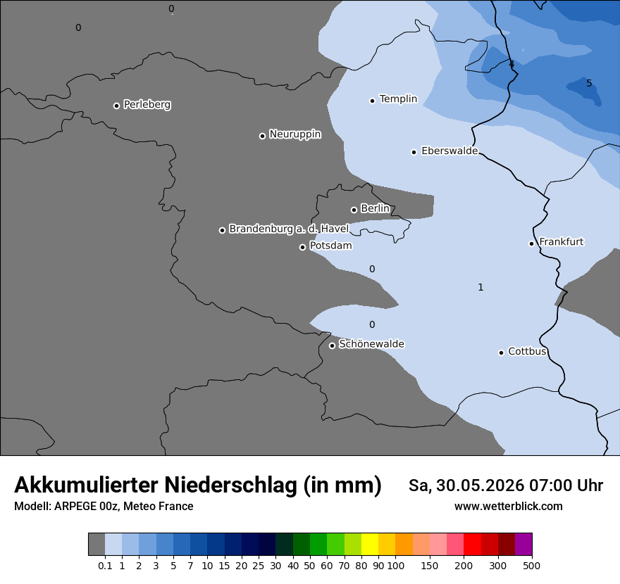 Modellkarte ARPEGE – tot_prec – bb