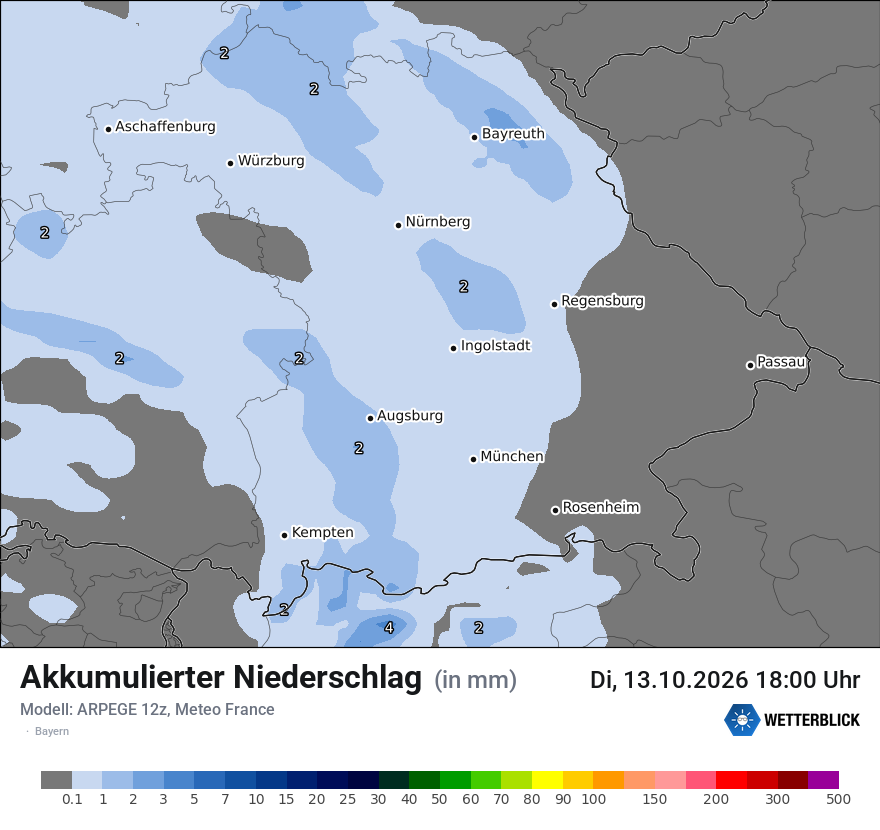 Modellkarte ARPEGE – tot_prec – by