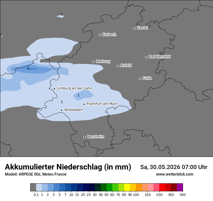 Modellkarte ARPEGE – tot_prec – he