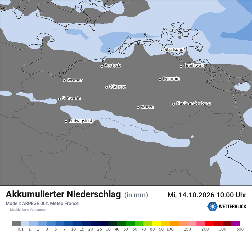 Modellkarte ARPEGE – tot_prec – mv