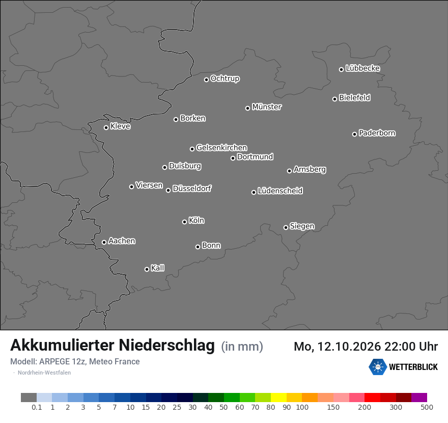 Modellkarte ARPEGE – tot_prec – nrw