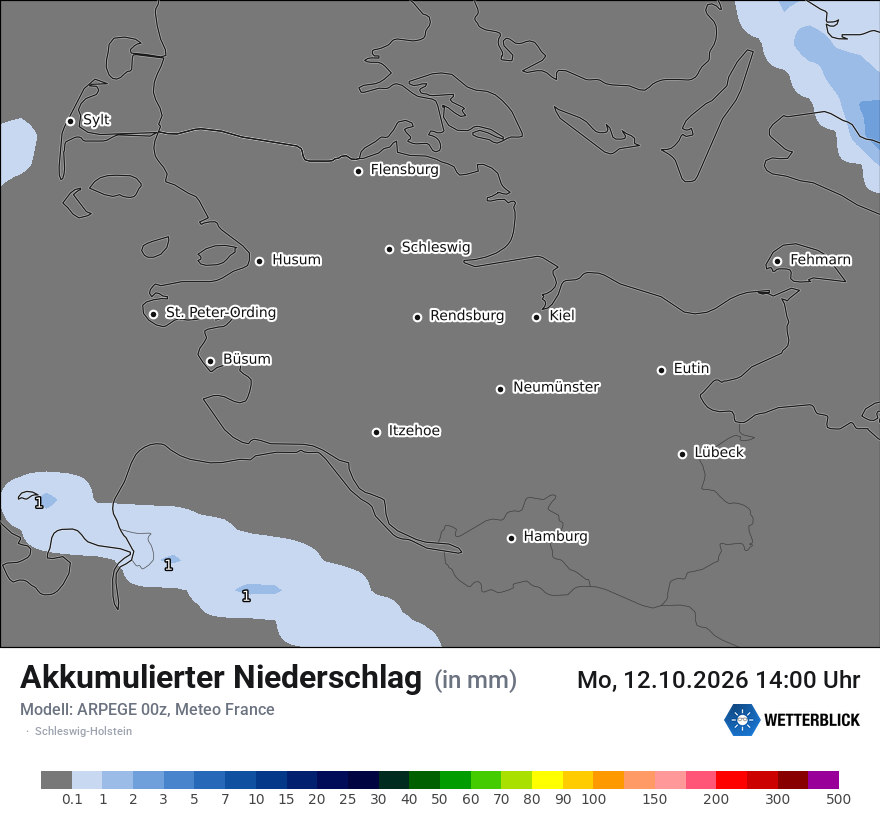 Modellkarte ARPEGE – tot_prec – sh