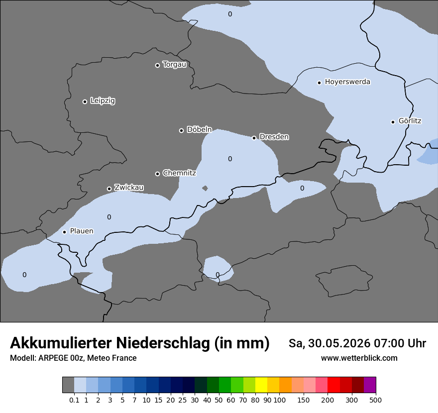 Modellkarte ARPEGE – tot_prec – sn