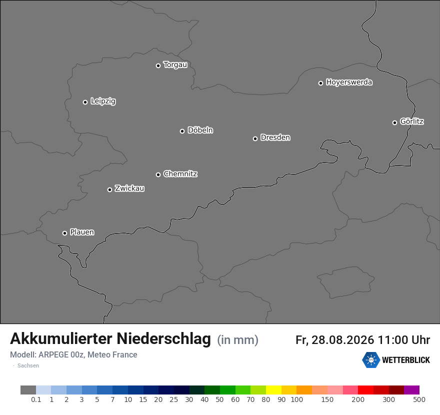 Modellkarte ARPEGE – tot_prec – sn