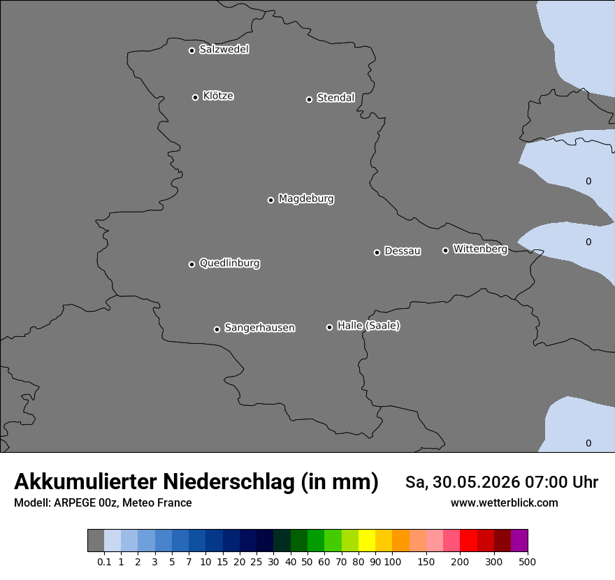 Modellkarte ARPEGE – tot_prec – st