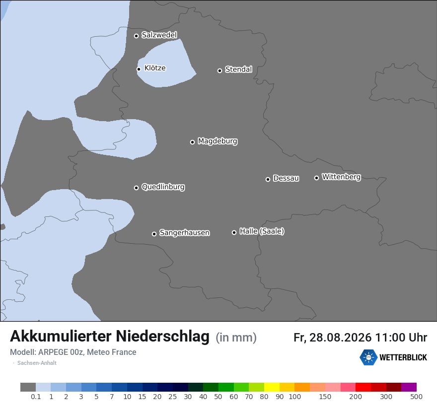 Modellkarte ARPEGE – tot_prec – st