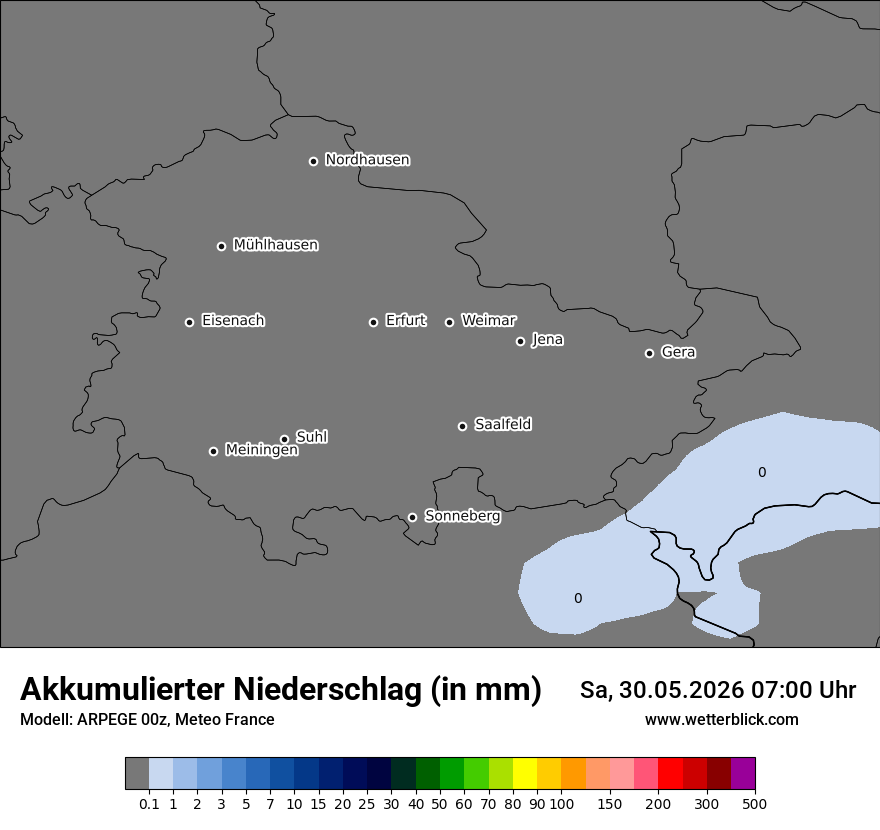 Modellkarte ARPEGE – tot_prec – th