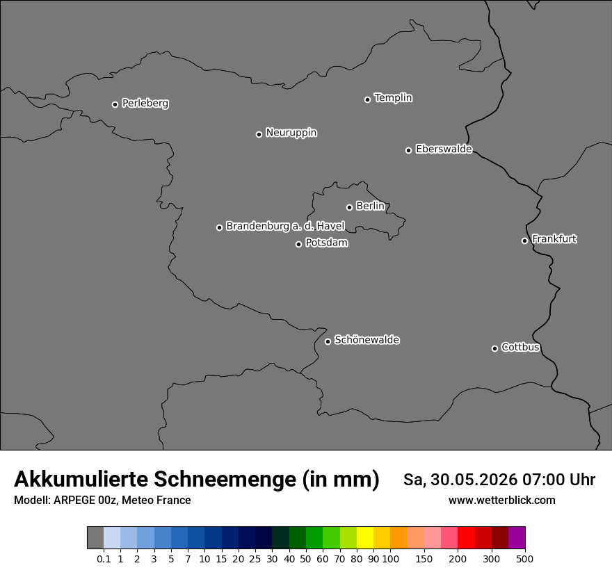 Modellkarte ARPEGE – tot_prec_snow – bb
