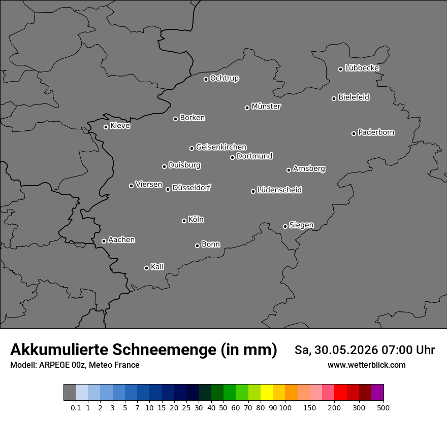 Modellkarte ARPEGE – tot_prec_snow – nrw