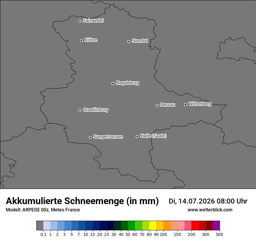 Modellkarte ARPEGE – tot_prec_snow – st