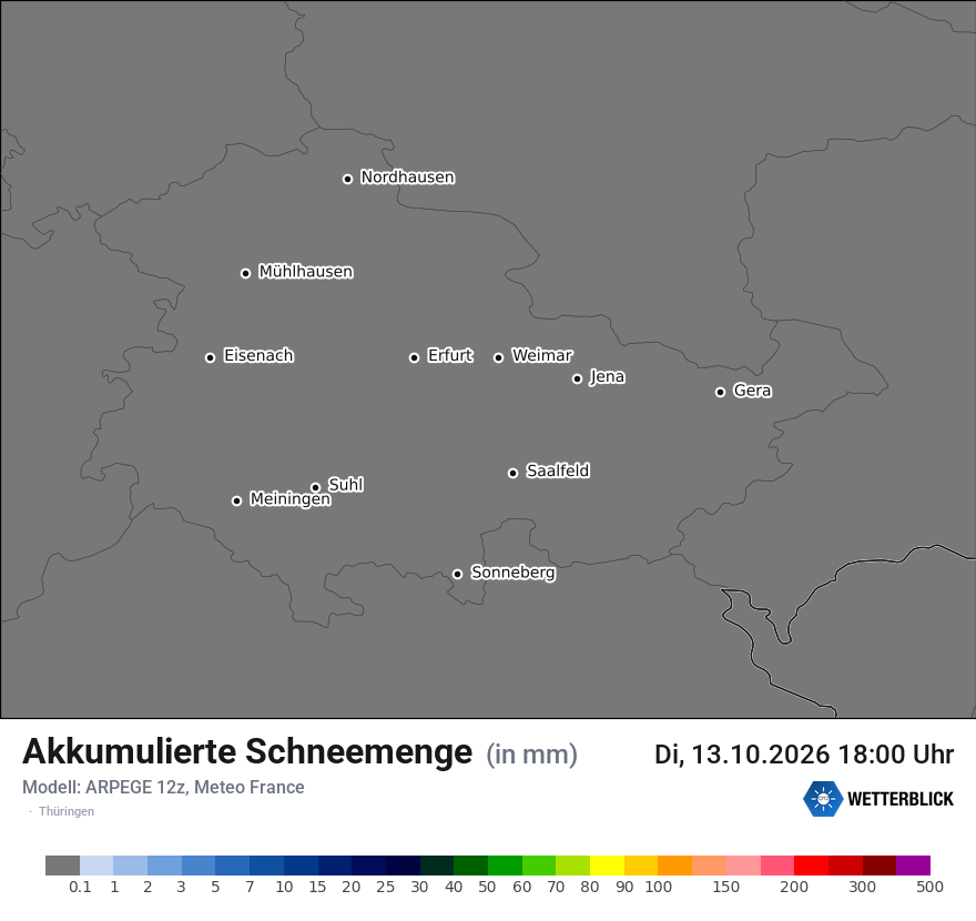 Modellkarte ARPEGE – tot_prec_snow – th