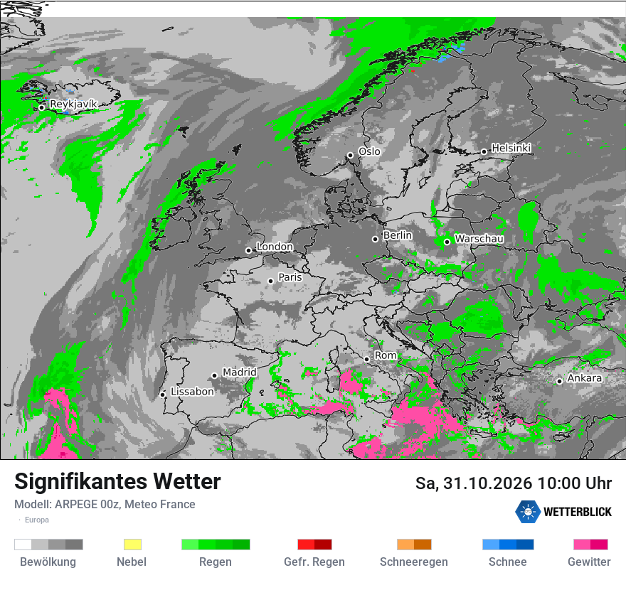 Modellkarte ARPEGE – ww – europa